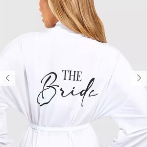 THE BRIDE LACE TRIM JERSEY KNIT ROBE by BOOHOO. Size 12 US